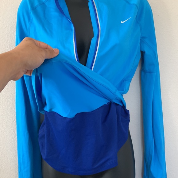 Nike Half Zip Long Sleeve Mesh Inset Running Shirt - Picture 10 of 12